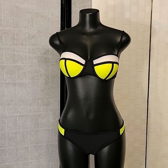 BRAND NEW WOMEN PUSH UP BRIGHT DIVING SUIT NEOPRENE BIKINI SET - Picture 2 of 12